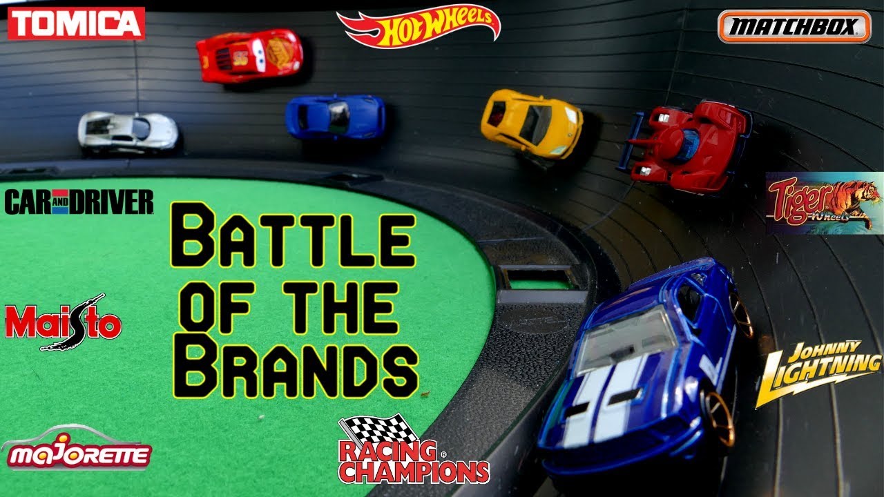 Hot Wheels Battle of the brands fat track tournament race  (Maisto JL Matchbox Tiger wheels Disney )