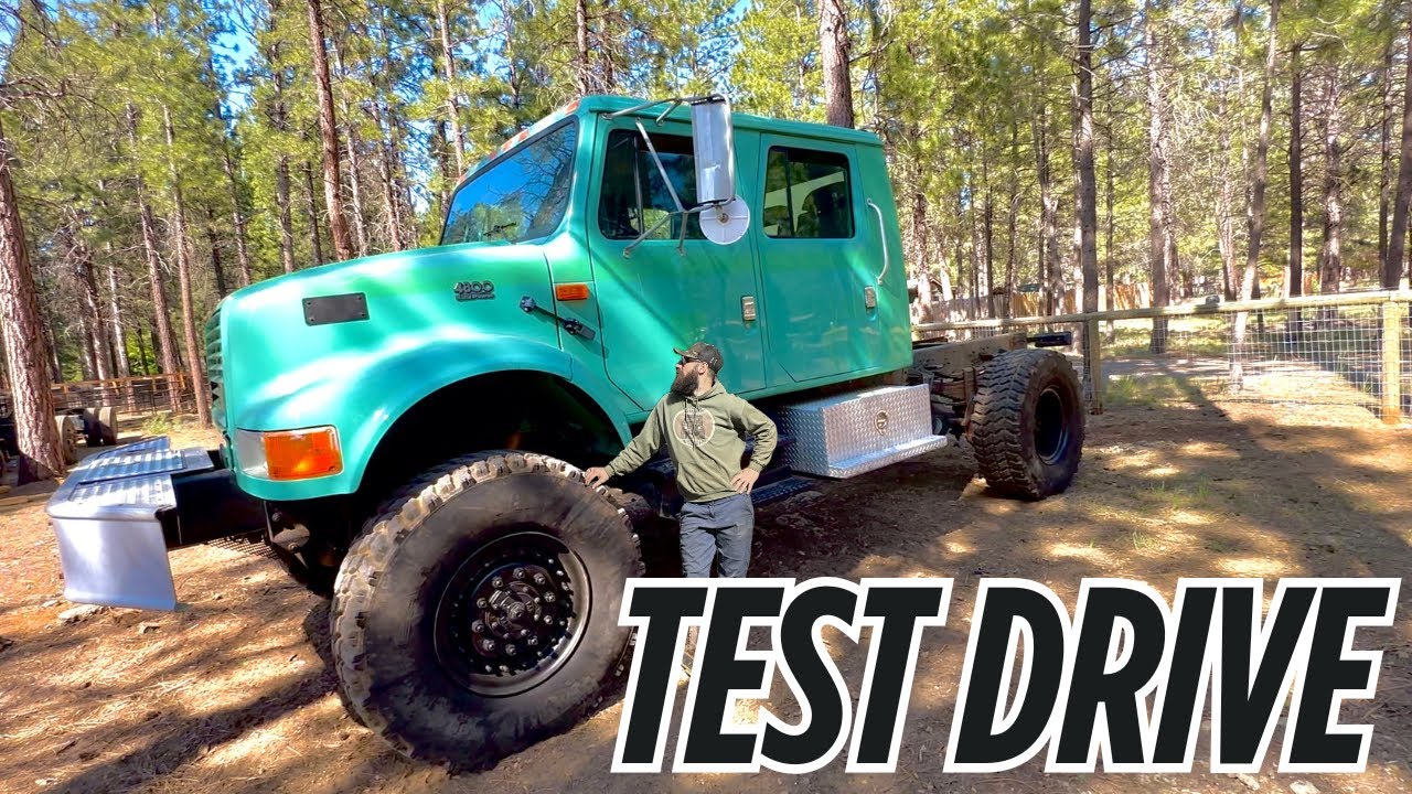 First TEST DRIVE on MILITARY BEADLOCK TIRES with our International Mega Cab 4x4 Truck