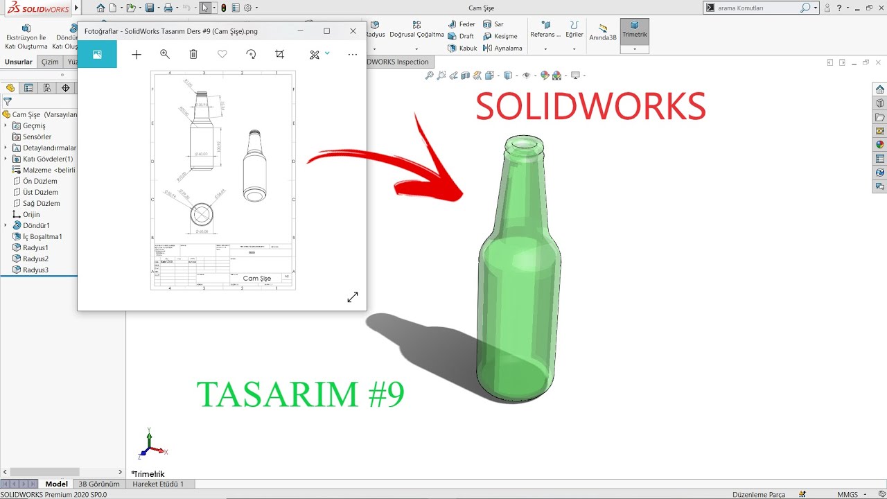 SolidWorks Tasarım Ders #9 (Cam Şişe)