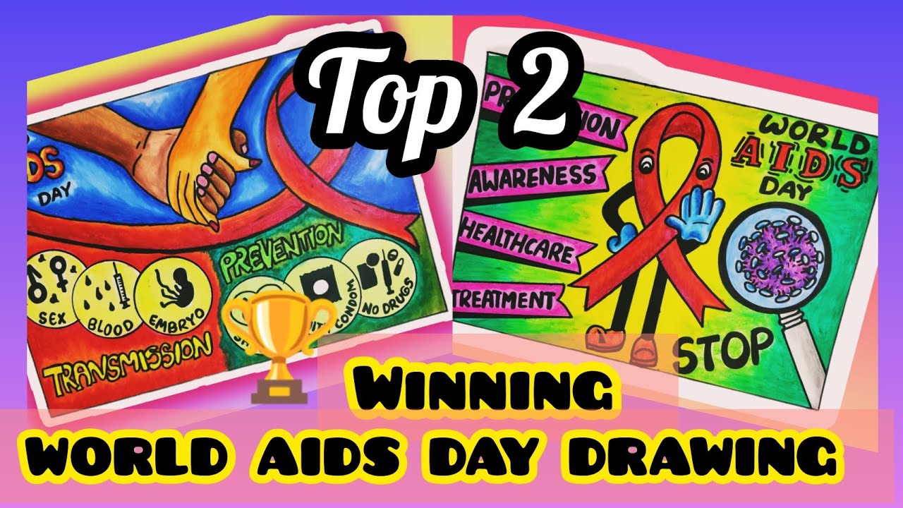 World Aids Day Drawing | World Aids Day Poster | Aids Awareness Poster | Aids Awareness Drawing