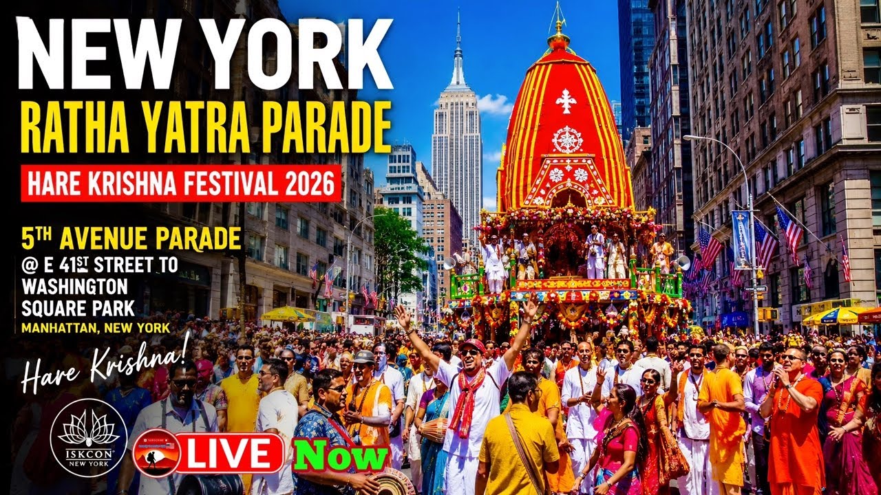 New York Ratha Yatra Parade 2026 Hare Krishna Festival in Manhattan