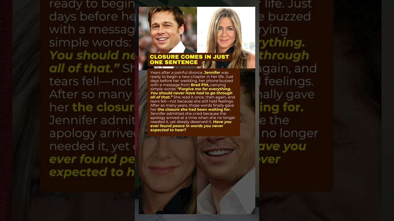 “When Brad Pitt Said ‘Forgive Me’ and Everything Changed 🕊️”