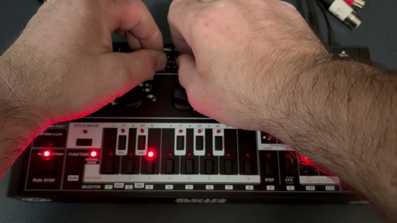 RE-303 s/n 25-002 with TB303 CPU, BA662 VCA Chip, and Sequentix MidiBass 2 kit.
