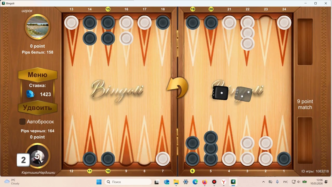 Нарды, тавла на деньги.Опасная ситуация в переломной партии.
