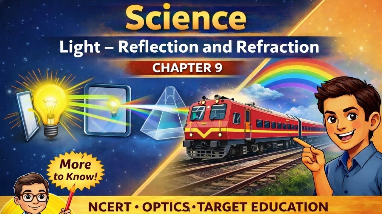 NCERT Science Chapter 9 |  परावर्तन एवं अपवर्तन | Light Reflection & Refraction | NCERT + Railway