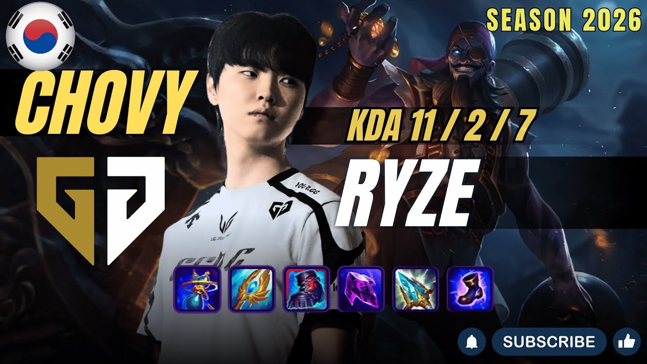 GEN Chovy RYZE vs SYNDRA Mid - Patch 26.1 KR Ranked | lolrec