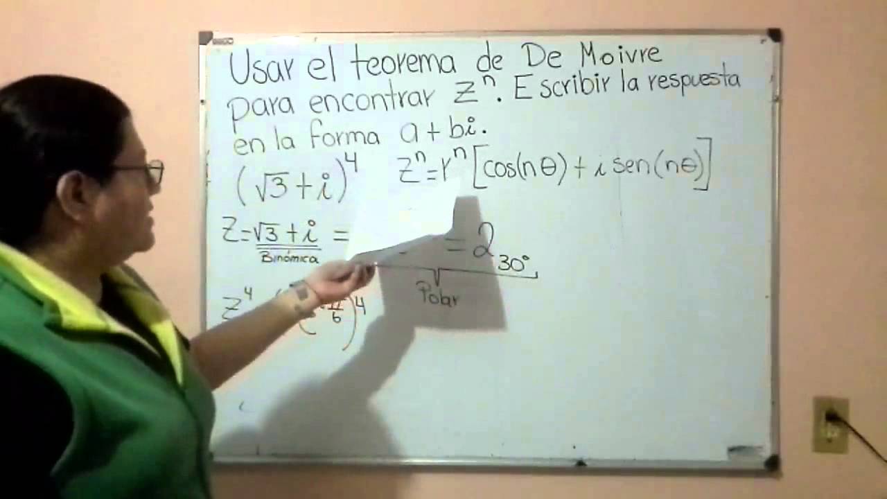 Teorema de De Moivre: Número complejo a la potencia n.