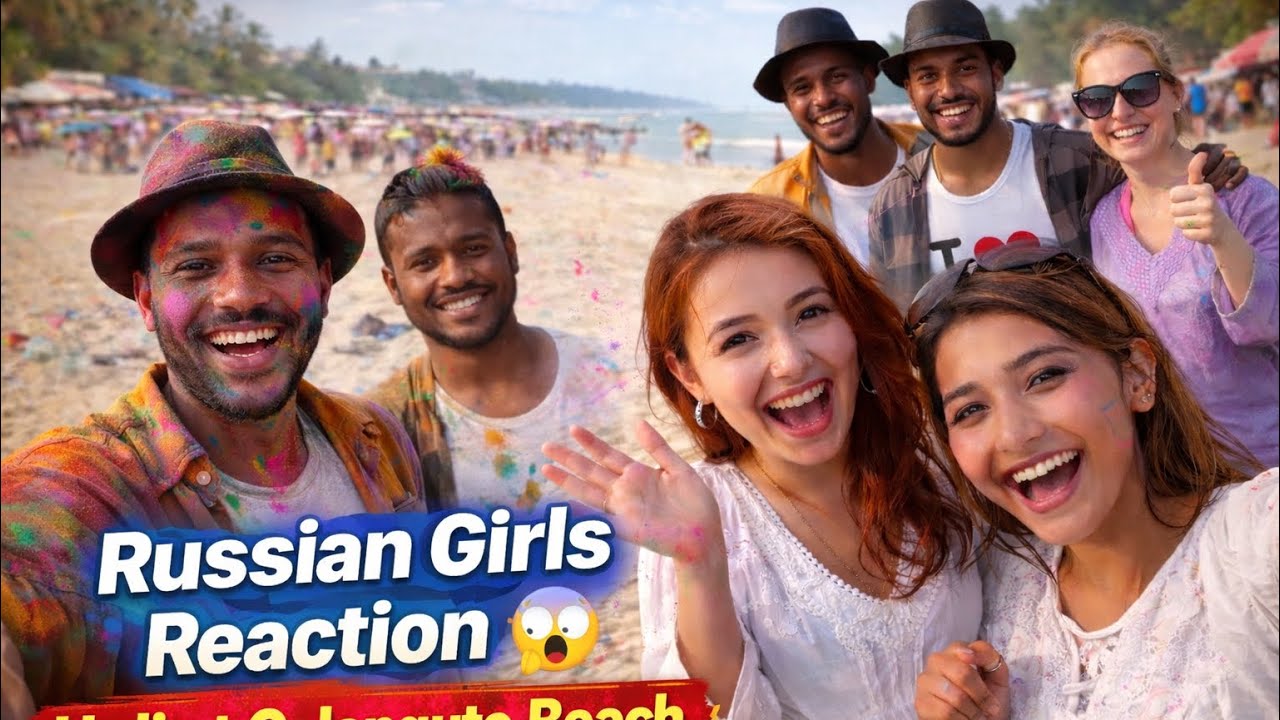 Russian Girls Holi Reaction 😱 | Calangute Beach Goa | Holi Vlog 2026 | Real With Ritesh