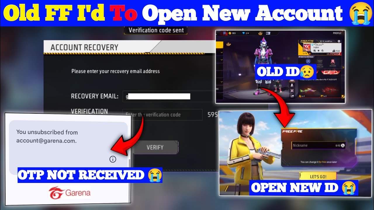 Free Fire Old Main New I'd Khol Raha hai | Recovery Gmail OTP Not received 😭 | 100% Solution 🔥