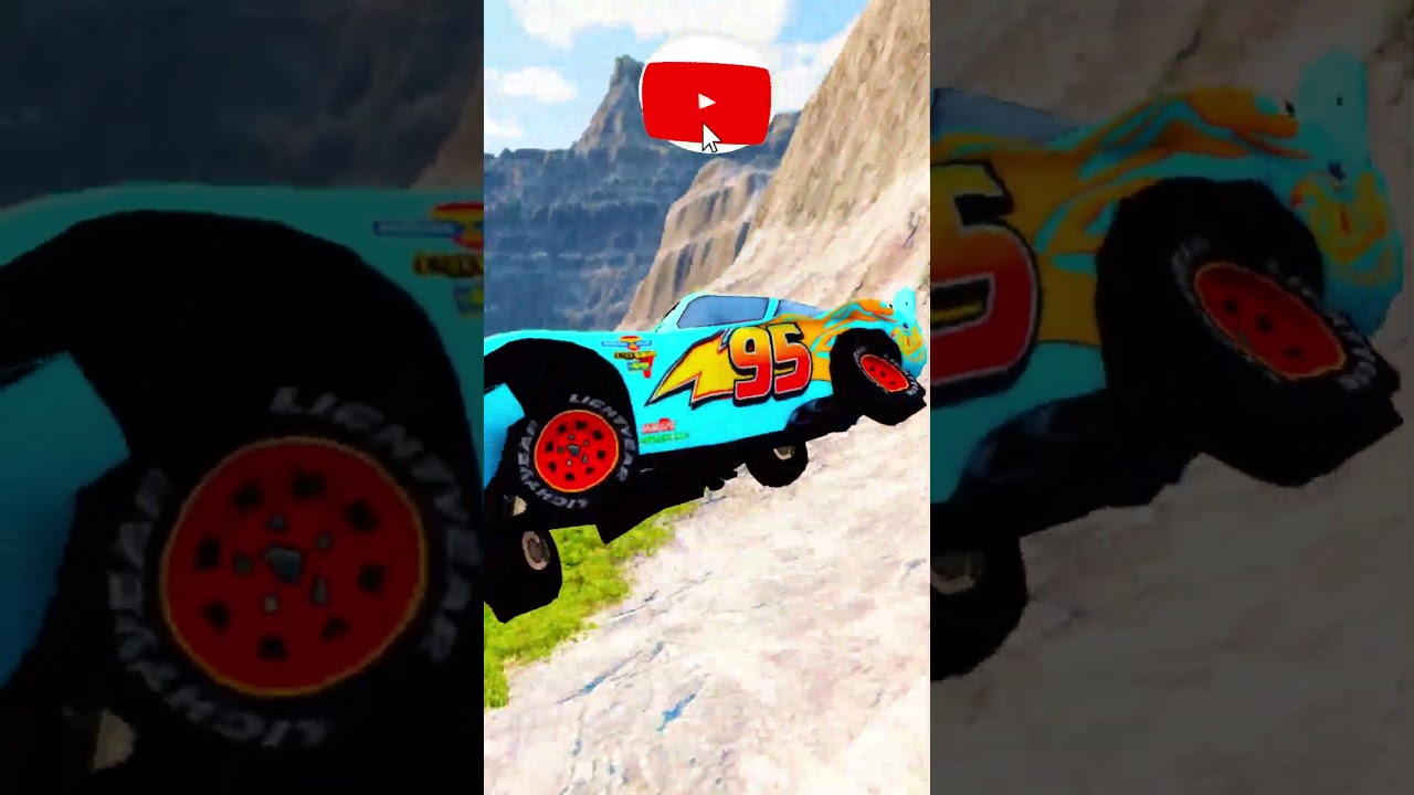 McQueen vs Hydraulic Crush #321 | BeamNG.Drive Gameplay  #beamng #experiment #mcqueen #jump