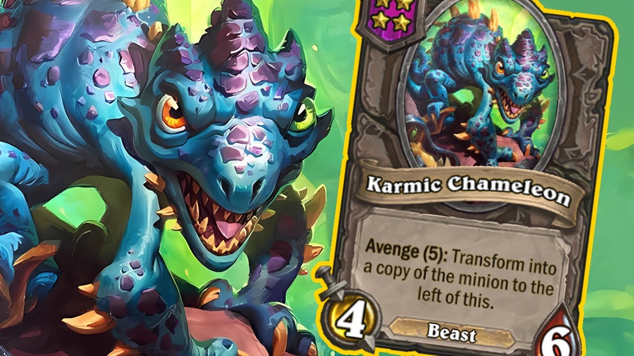 We Found The Most Ridiculously Busted Way To Use Karmic Chameleon | Dogdog Hearthstone Battlegrounds