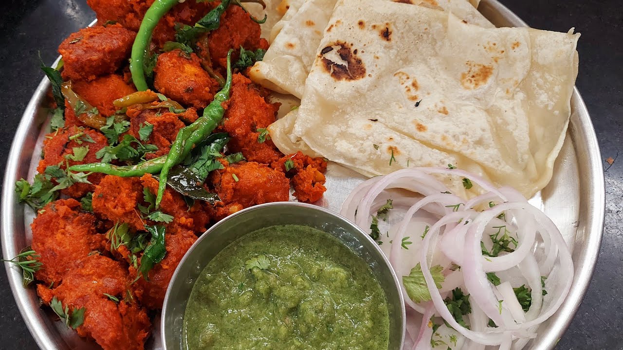 Warqi Paratha with chicken 65 at Charminar Hyderabadi street food recipe