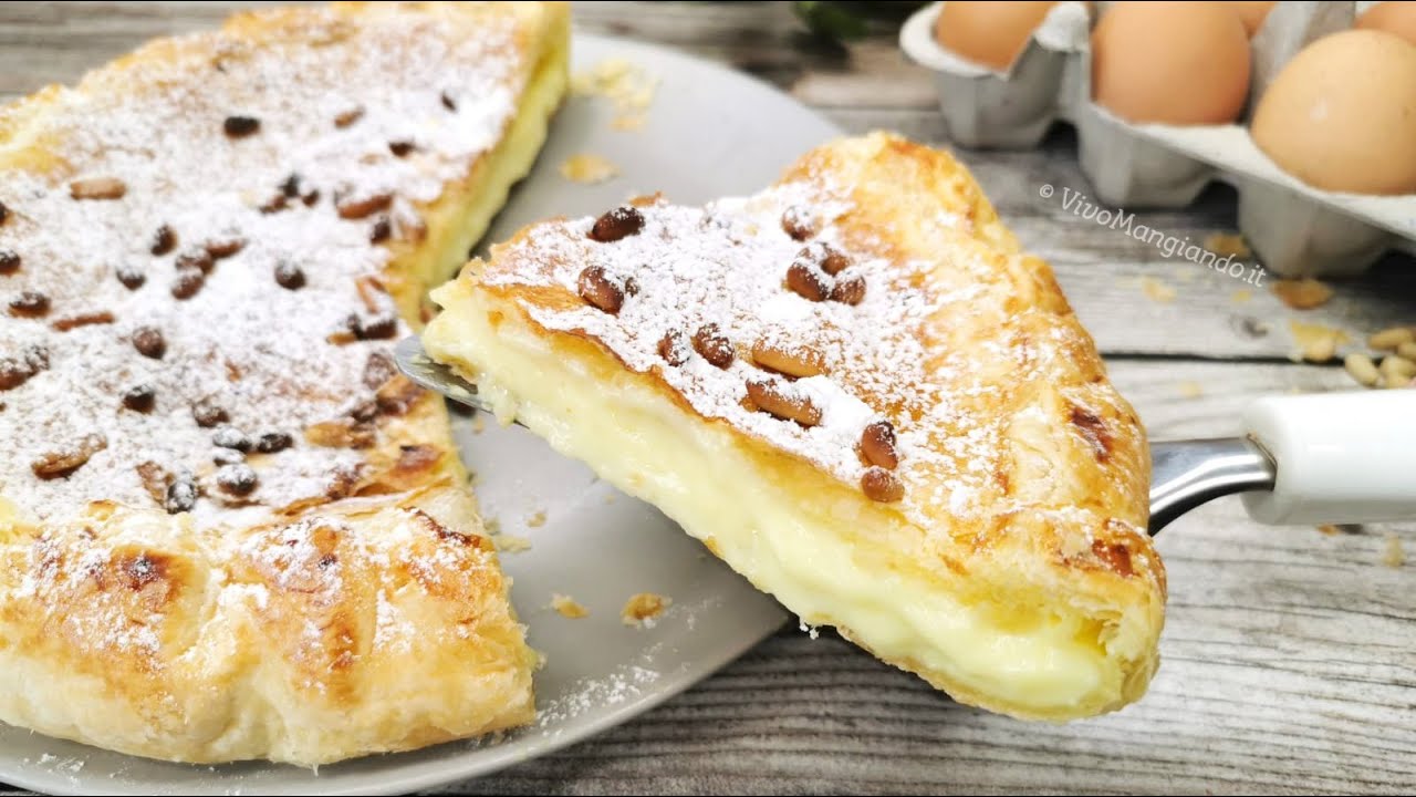 Torta della nonna con pasta sfoglia