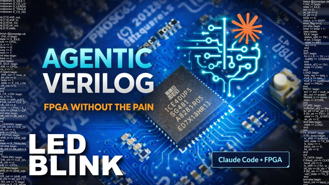 Мигание светодиода за 5 минут — FPGA для начинающих | Agentic Verilog #1