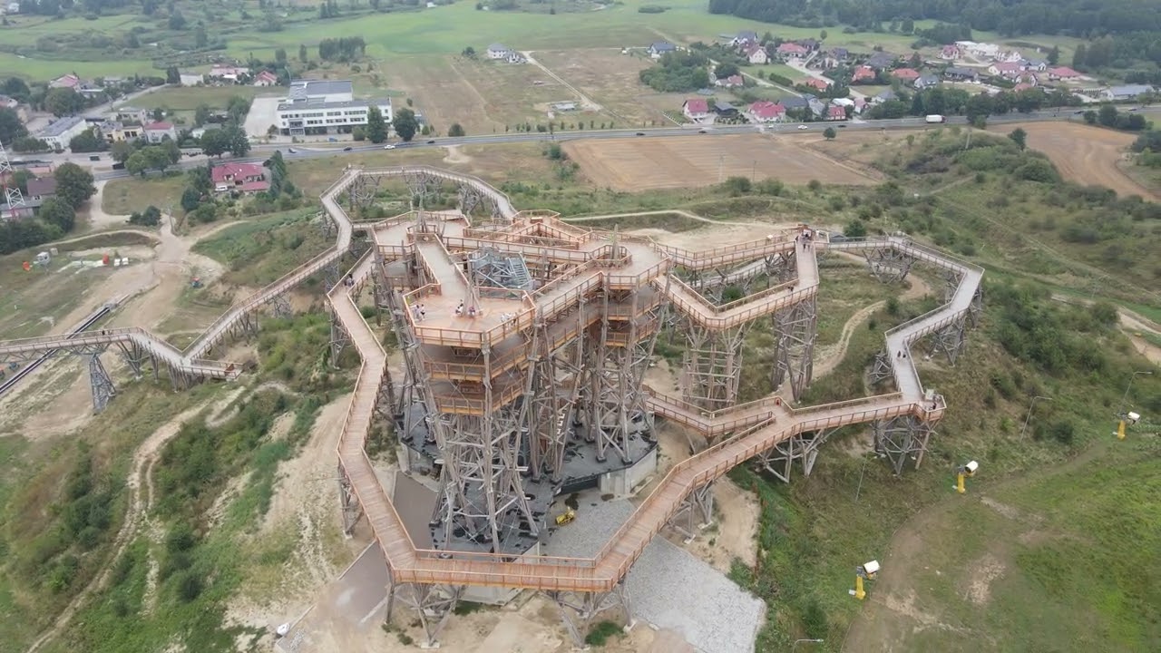 wieża widokowa kurza góra z drona 4K