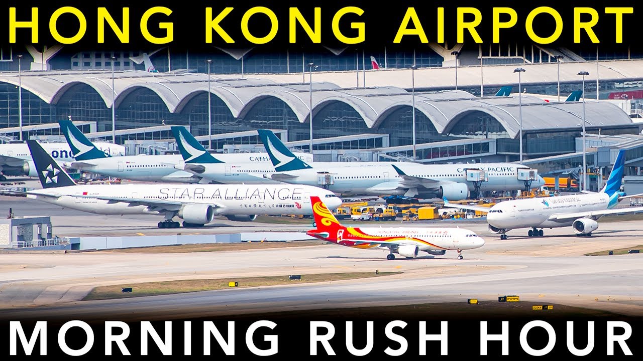 HONG KONG AIRPORT🇭🇰 PLANE SPOTTING - Morning RUSH HOUR | Landing & takeoff