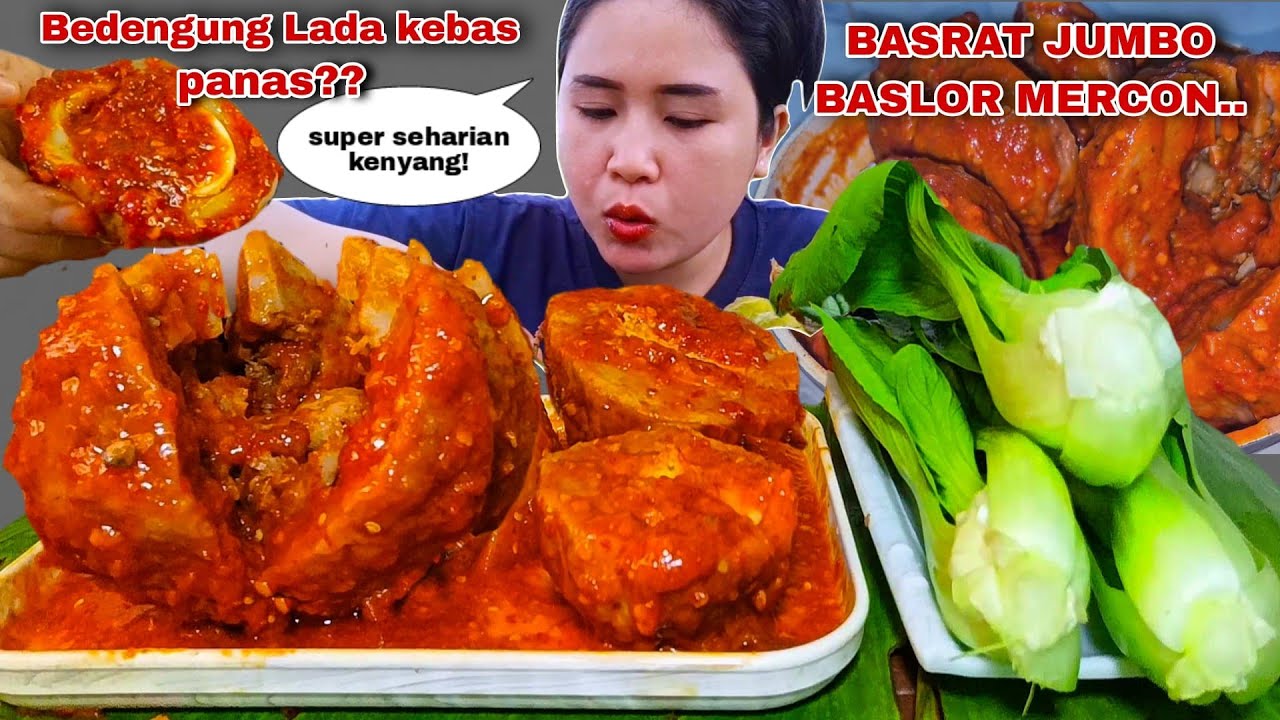 NEKAT SAHUR MAKAN BAKSO JUMBO MEKAR BAKSO TELUR PEDAS LALAPAN SAYUR PAKCOY MENTAH MUKBANG
