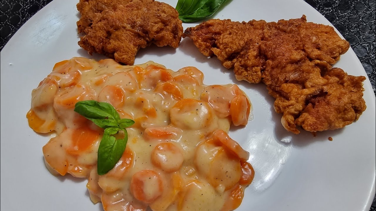 Șnițel din carne de porc cu mîncare de morcovi 🥕🍖🥕#fy #vlog #viralvideo #recipe #food #cooking #fyp