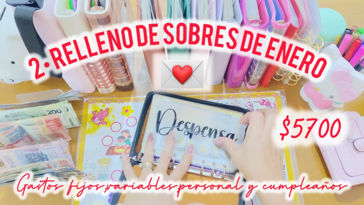 ✅RELLENO DE SOBRES 2• semana de Enero/GASTOS FIJOS,VARIABLES,PERSONAL Y CUMPLEAÑOS #rellenodesobres 