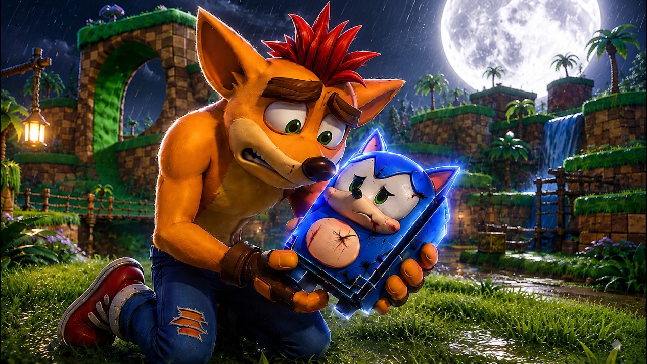 Crash Bandicoot SAVES Sprite Sonic the Hedgehog's LIFE.. Fortnite