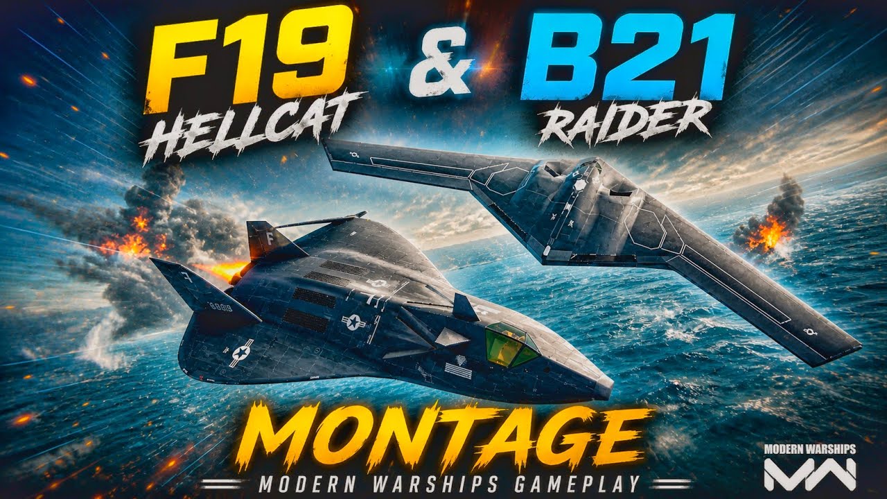 F-19 HellCat & B21 Raider &bull; With Buff 🔥 Rf Shtorm | Montage Modern Warships #modernwarships 