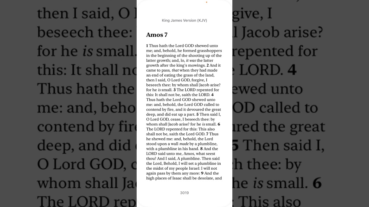 Bible Amos 7 (KJV) | Visions of Judgment and the Plumb Line