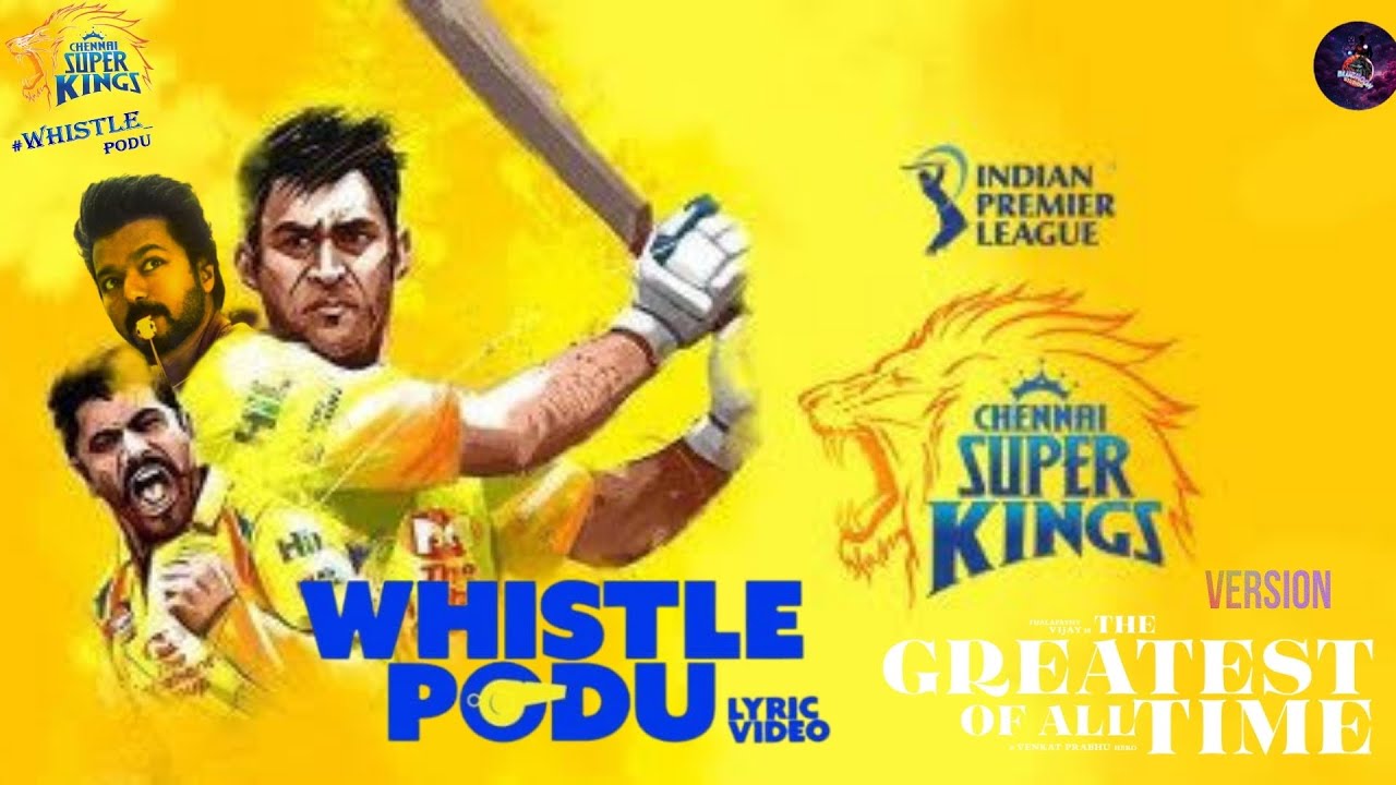 Whistle podu lyrics video in csk-chennai super kings 💪💛🗿💥👑 version GOAT THALAPATHY VIJAY#whistlepodu