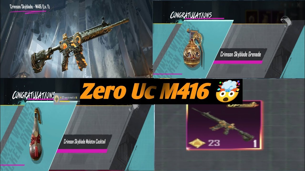 😱 NEW CRIMSON SKYBLADE M416 🔥 | OP GUN SKIN FIRST LOOK | BGMI