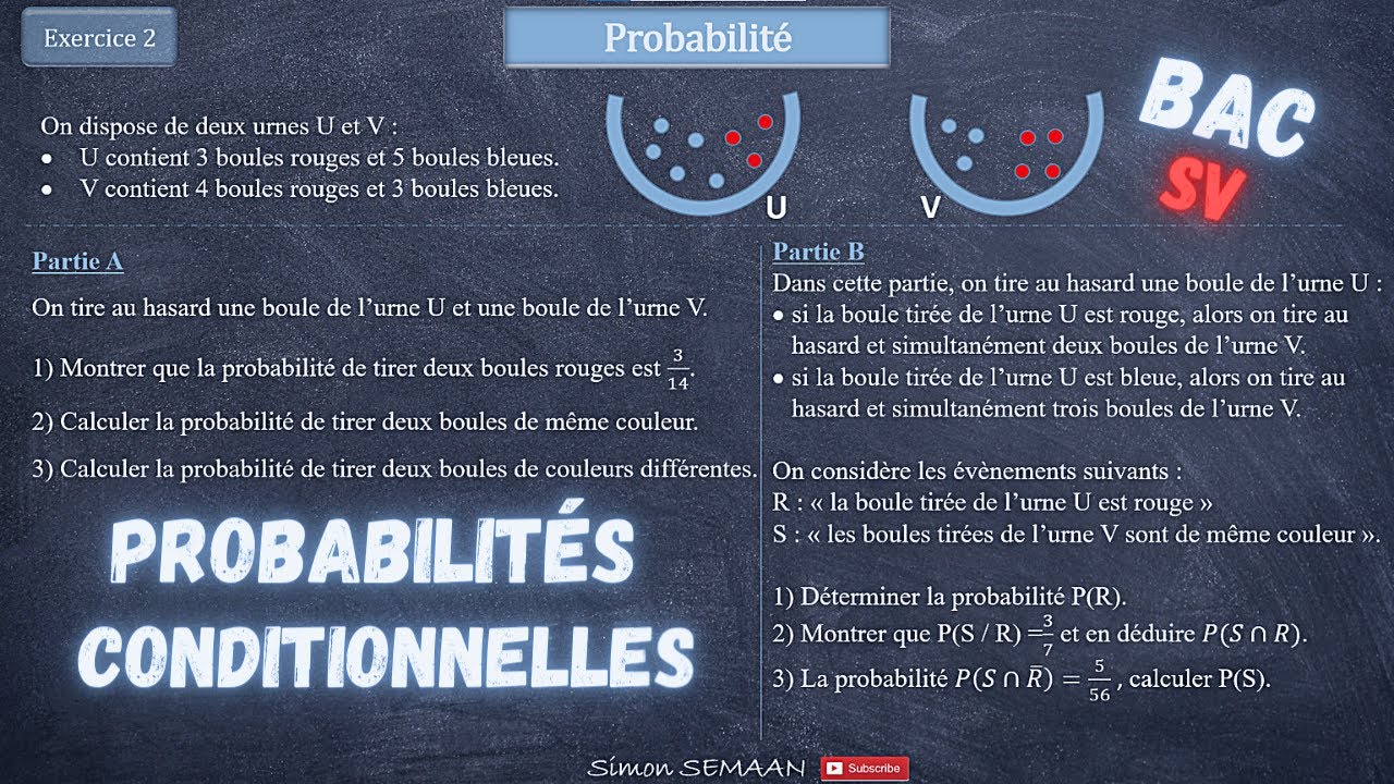 Probabilité conditionnelle - Bac Libanais SV - Exercice corrigé Terminale