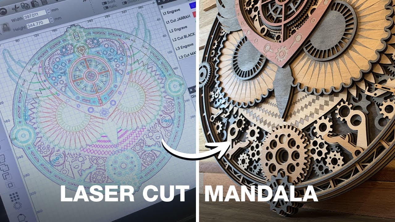Laser Cut Steampunk Owl Mandala Art