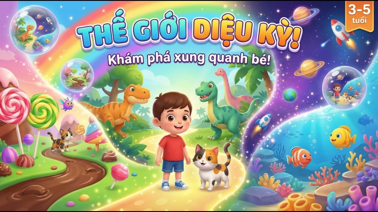 🍭🦕 Bé Khám Phá Thế Giới Xung Quanh: Vừa Học Vừa Chơi | Video Hoạt Hình 3D Sinh Động