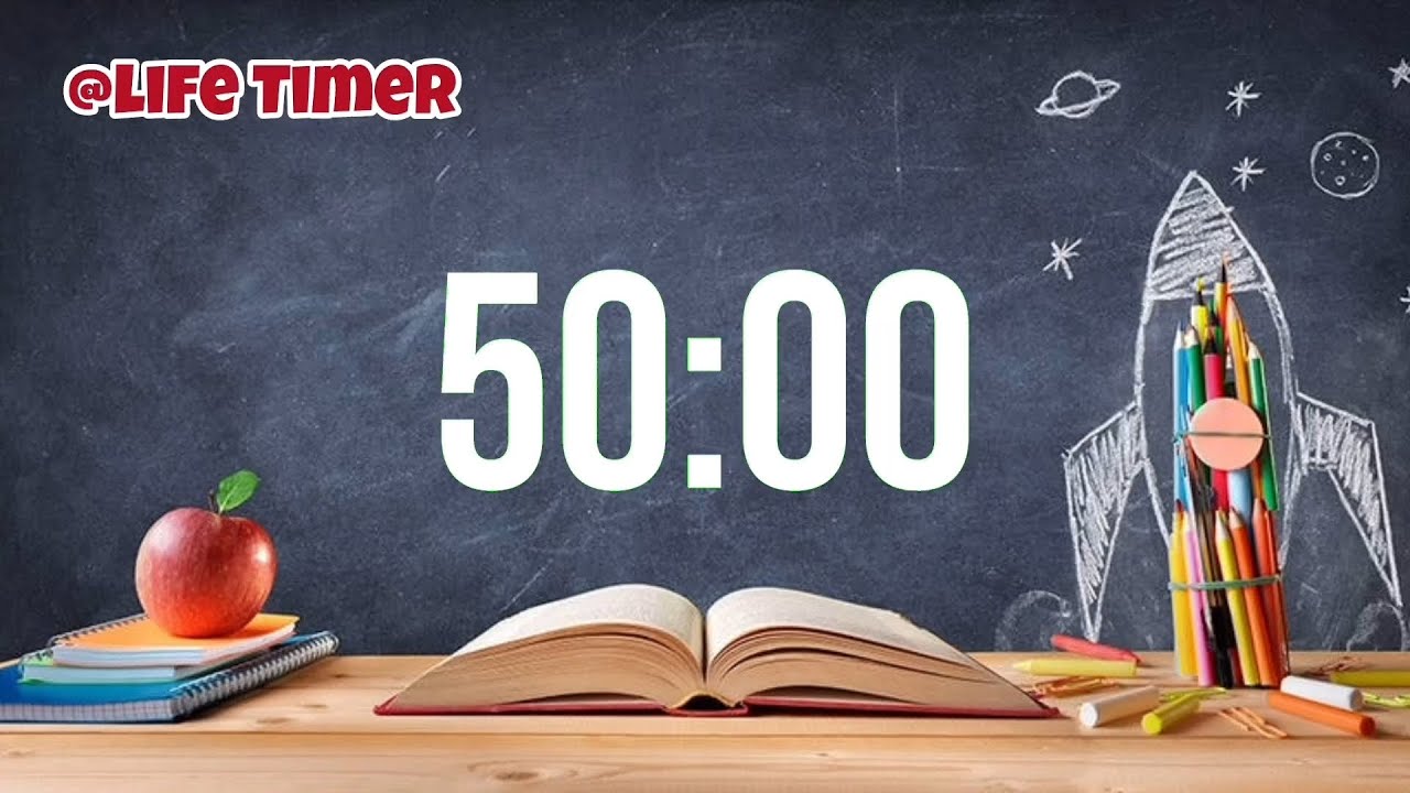 Daily 50 Minute Study Countdown for Kids | Alarm at the End⏰