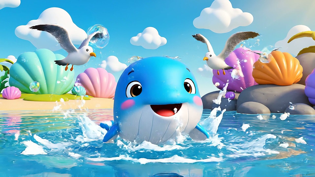 Little Whale Splashes Blub Blub Blub | Ocean Animals & Underwater Kids Songs