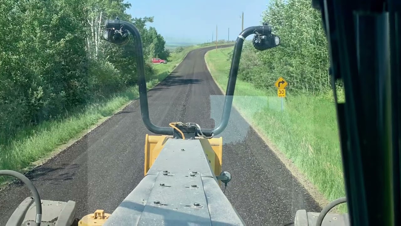 160M Grader. grading, mixing oil and laying out county roads