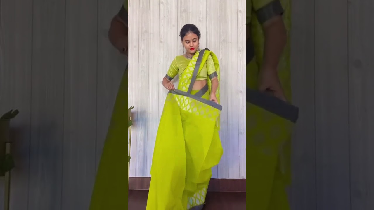 Waterfall saree draping #waterfallsareedraping #sareestyling #karnataka #mysore #saree #festival