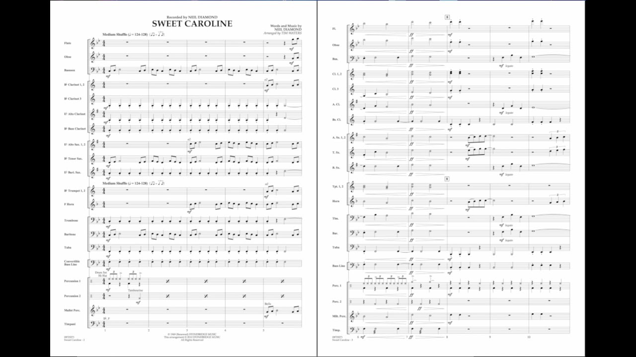 Sweet Caroline by Neil Diamond/arr. Tim Waters