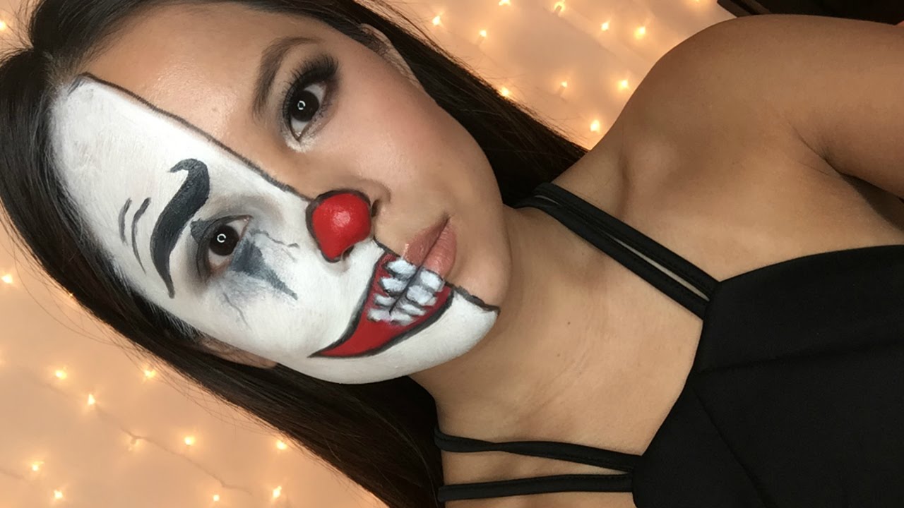 EASY Halloween Makeup | Half Clown Face Tutorial