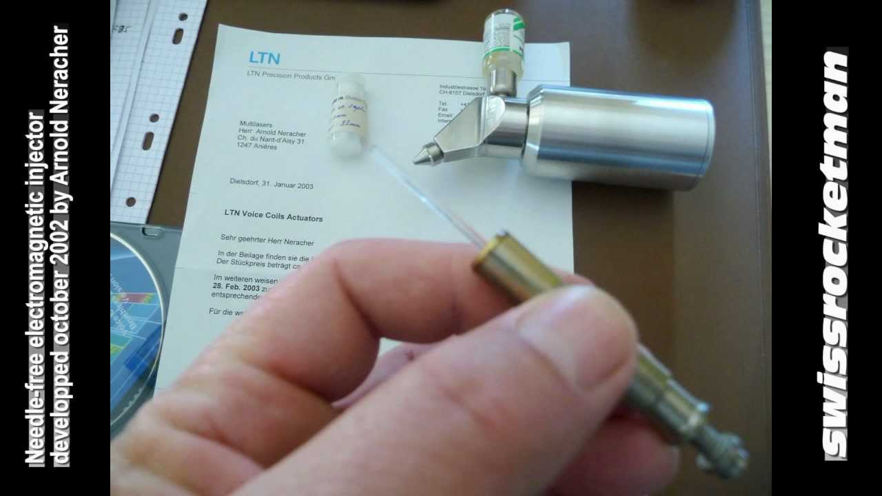 Needle-free electromagnetic injector developed in 2002 by Arnold Neracher.mp4