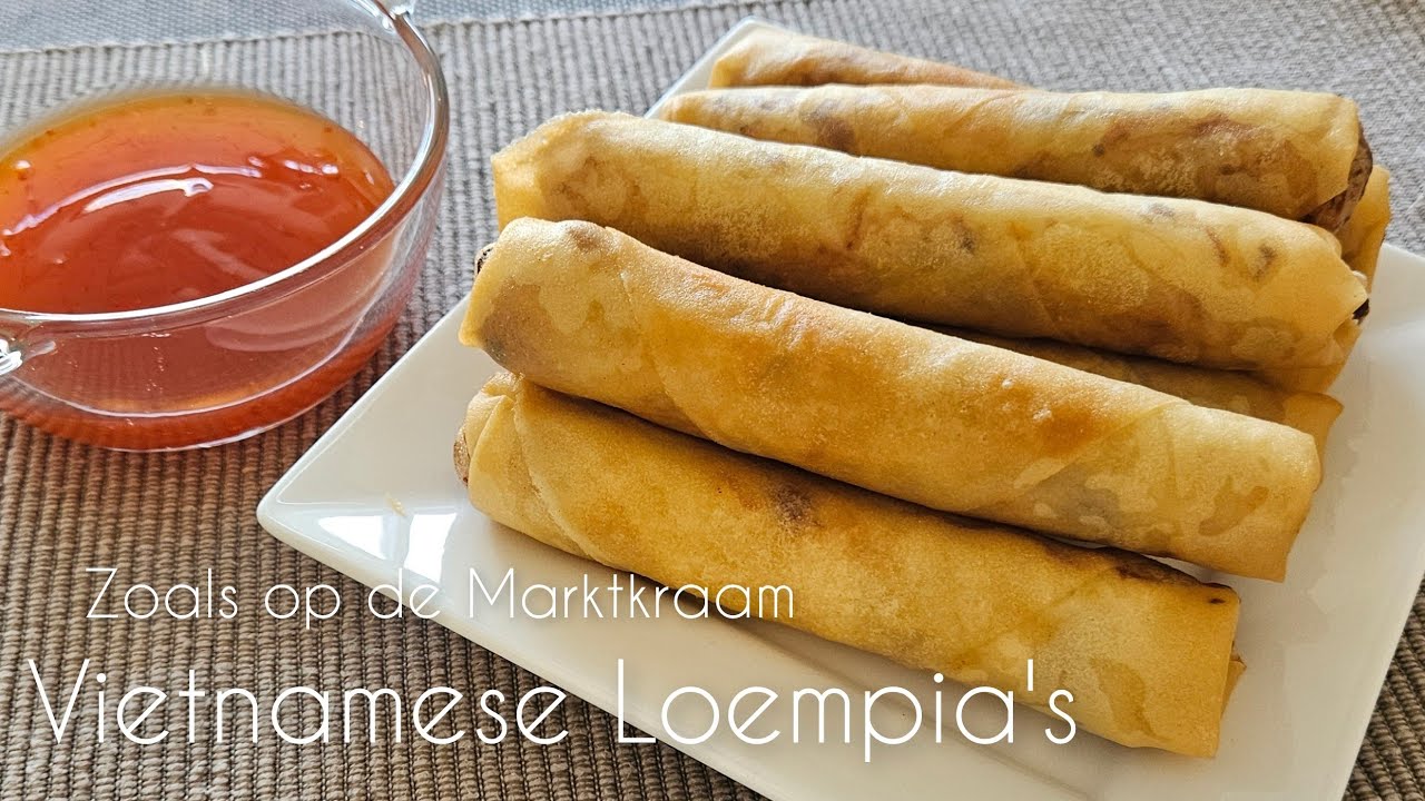 Loempia's maken zoals de Markt kraam Vietnamese kiploempia's recept|chicken Springrolls recipe|