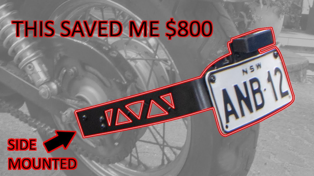 Custom DIY Motorcycle Wrap Around Licence Plate Holder