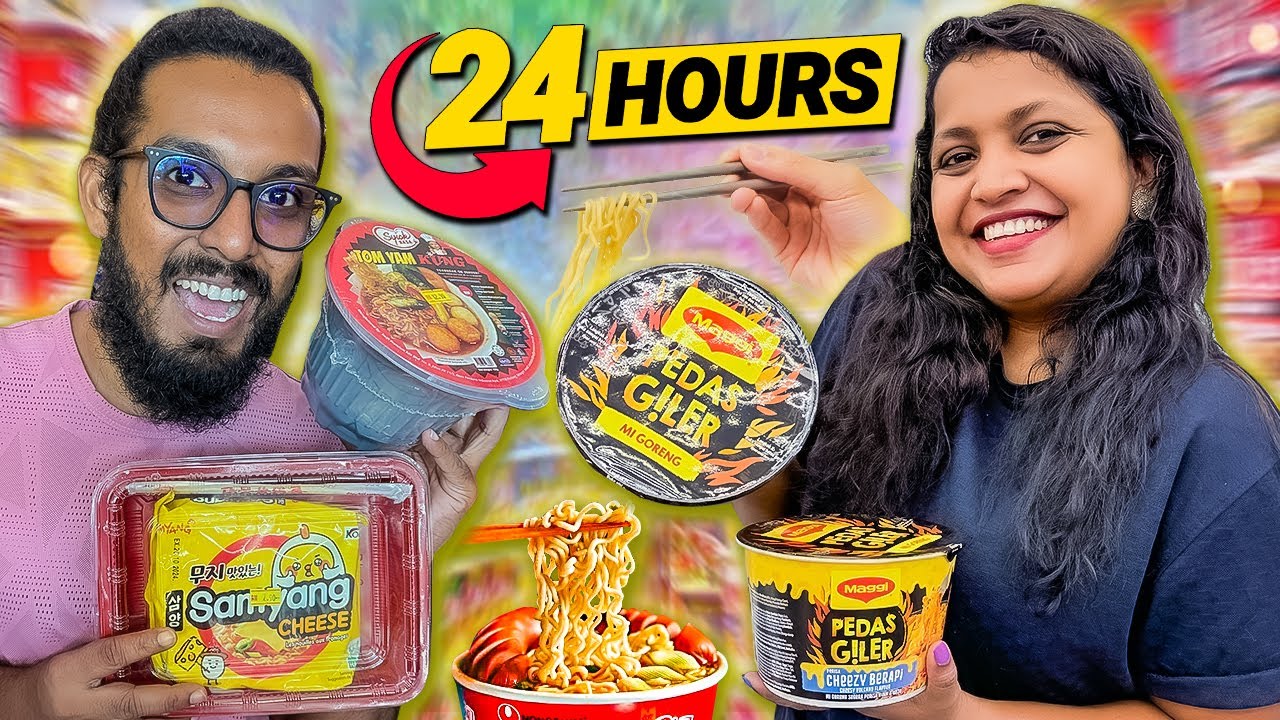 Eating Only Cup Noodles for 24 Hours | Malaysia Mini Marts