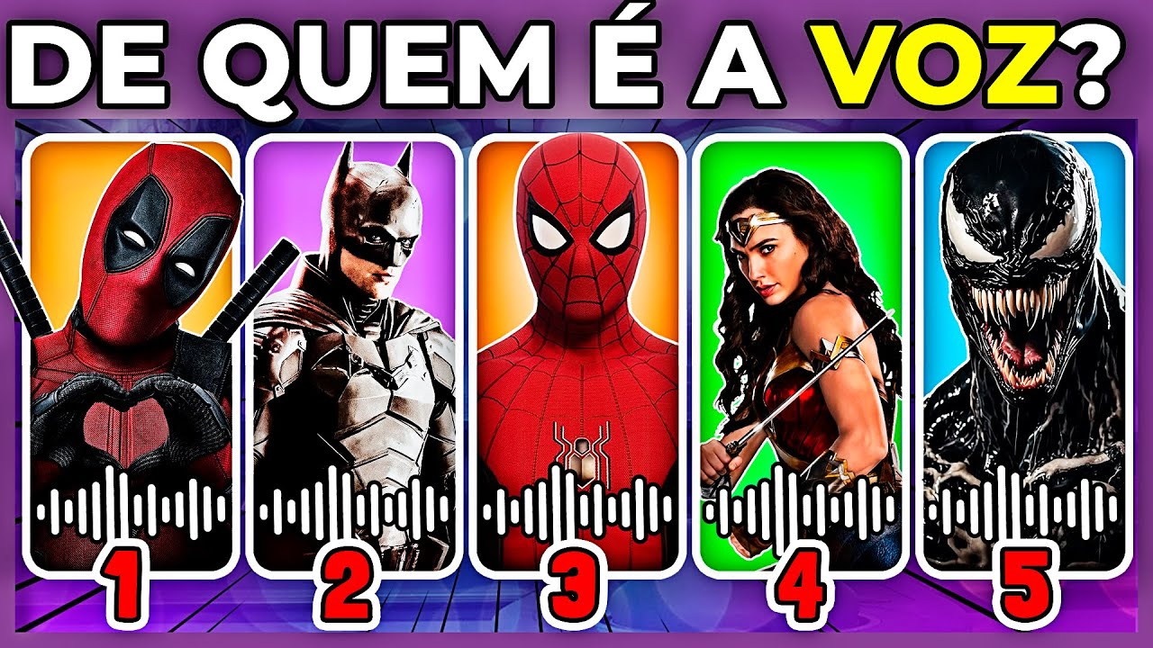 🕷️🦇🔨🤖SUPER HERÓI | DESCUBRA PELA VOZ | EDIÇÃO: SUPER HERÓIS #macaquiz  #quiz #marvel #dc #superheroi
