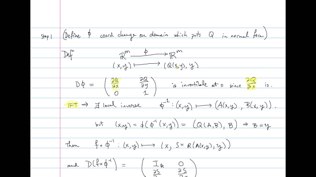 MAT1300 2024: Constant Rank Theorem