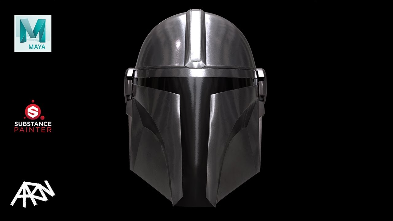 Making The Mandalorian's Helmet in Maya and Substance Painter - 3D Timelapse