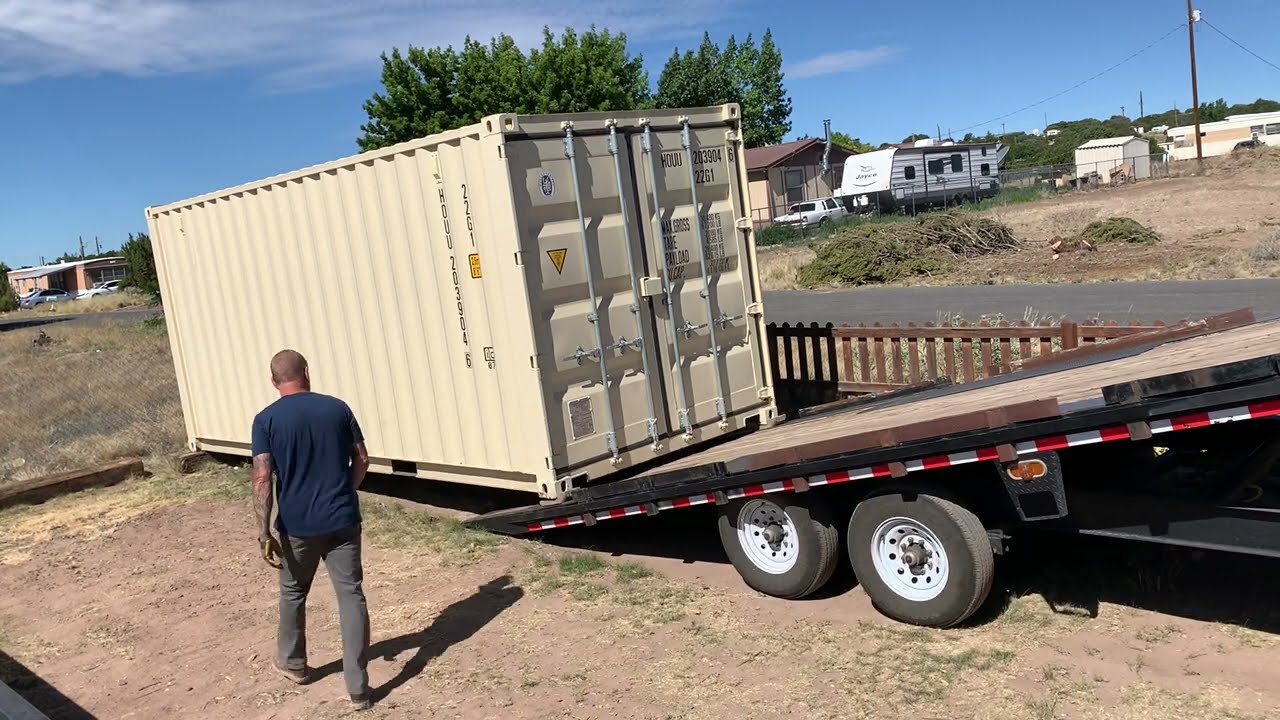 Unloading a 20 foot shipping container