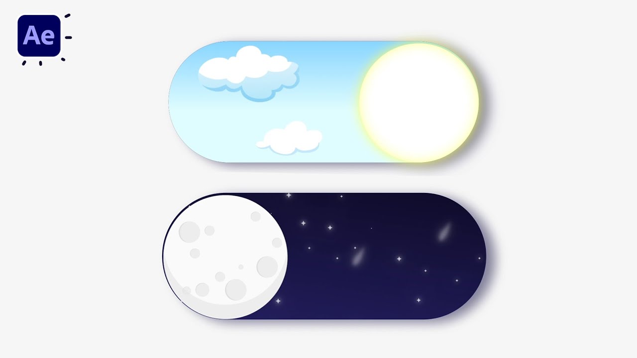 Day to Night Switch Button Animation in After Effects Tutorials