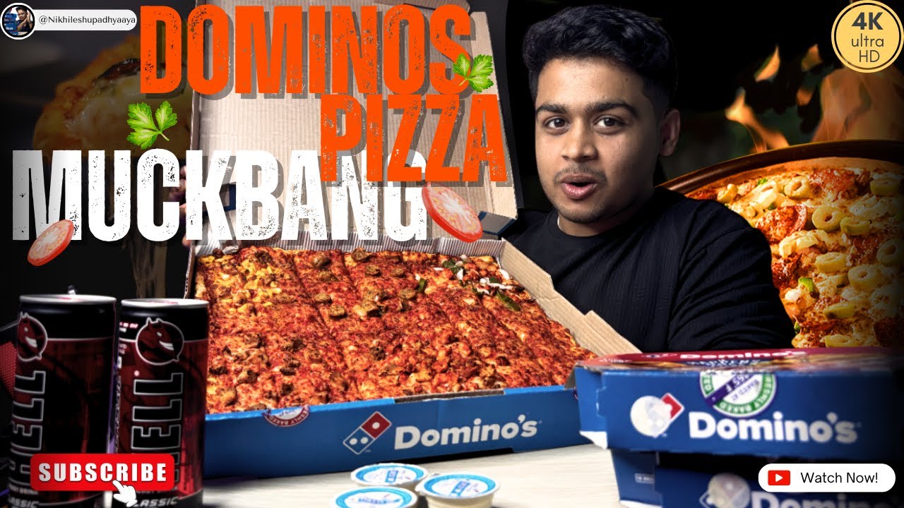 DOMINOS BIG BIG 6 IN ONE PIZZA (NONVEG) MUCKBANG || @Nikhileshupadhyaaya