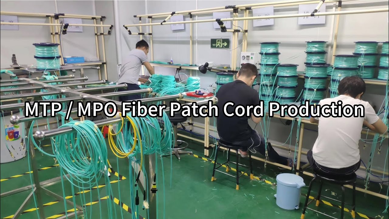 MTP MPO Fiber Patch Cord Production #fiberpatchcord #MPOCable #patchcord