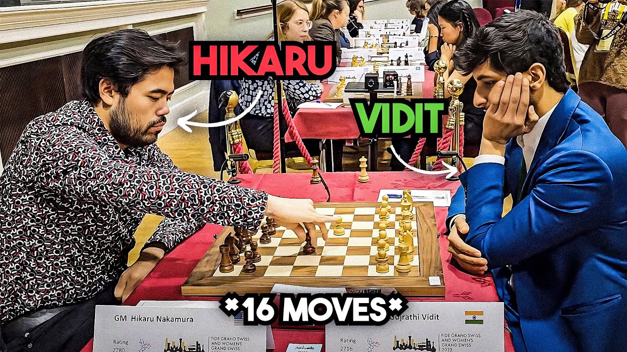 Vidit Gujrathi's shortest game at FIDE Grand Swiss 2023 | Vidit Gujrathi vs Hikaru Nakamura