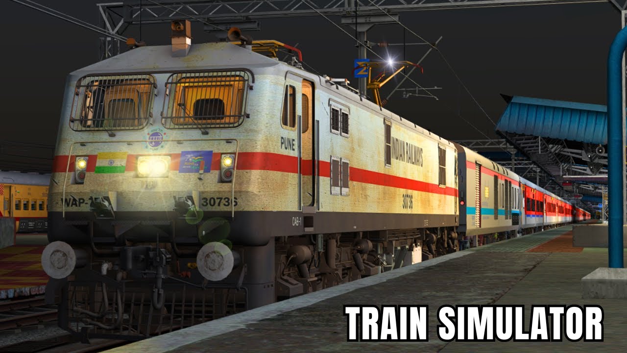 Indian Railways Train Simulator Pc Gameplay || Full Night Journey With Heavy Traffic